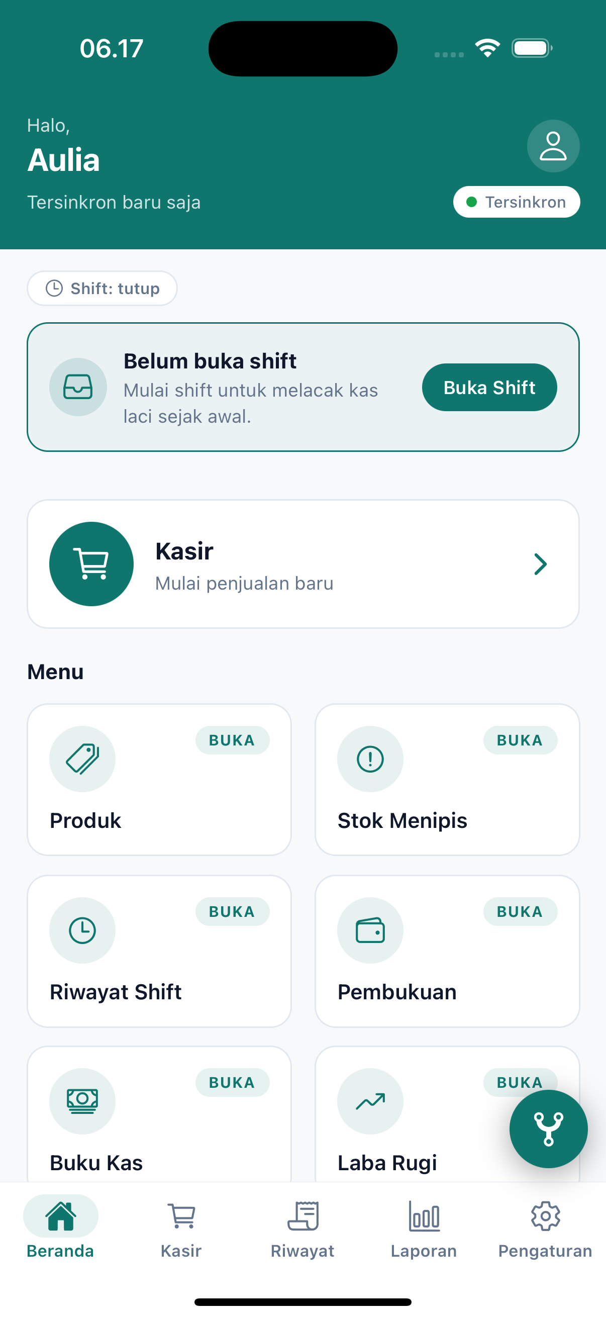 Layar Beranda aplikasi Lajoo